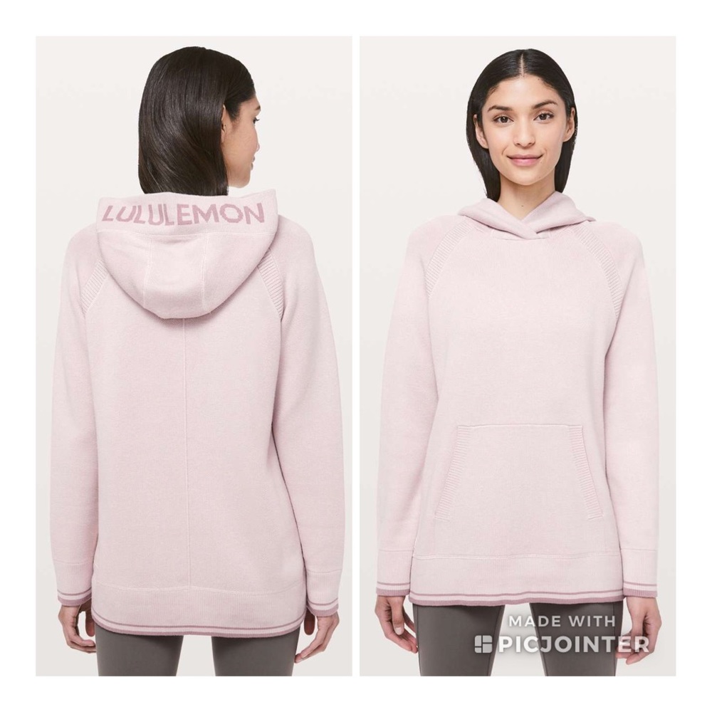 Lululemon light pink cashmere heavy sweater hoodie